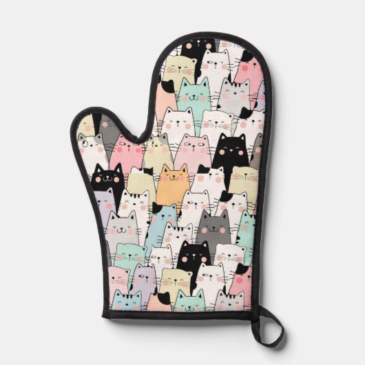 Katzen Topflappen Küchenhandschuh Ofenhandschuh (Vorderseite)