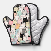Katzen Topflappen Küchenhandschuh Ofenhandschuh (Vorderseite/Rückseite)