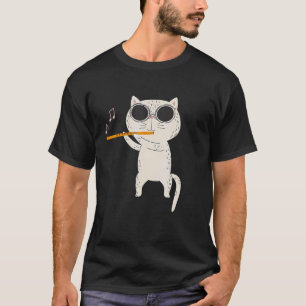 Katzen tragen eine Sonnenbrille und spielen Flute T-Shirt