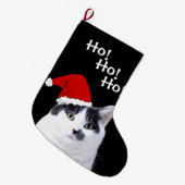 Katzen-tragende Weihnachtsmannmütze Großer Weihnachtsstrumpf (Vorderansicht (hängend))