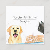 Katzen-Training für Haustiere Quadratische Visitenkarte (Vorderseite)