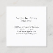 Katzen-Training für Haustiere Quadratische Visitenkarte (Rückseite)