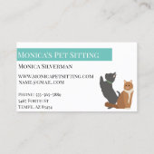 Katzen-Training für Haustiere Visitenkarte (Rückseite)