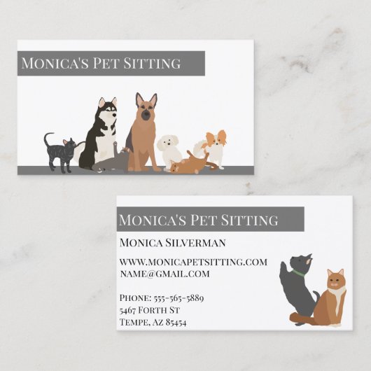 Katzen-Training für Haustiere Visitenkarte (Vorne/Hinten)