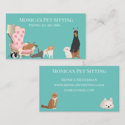 Katzen-Training für Haustiere Visitenkarte (Vorne/Hinten)