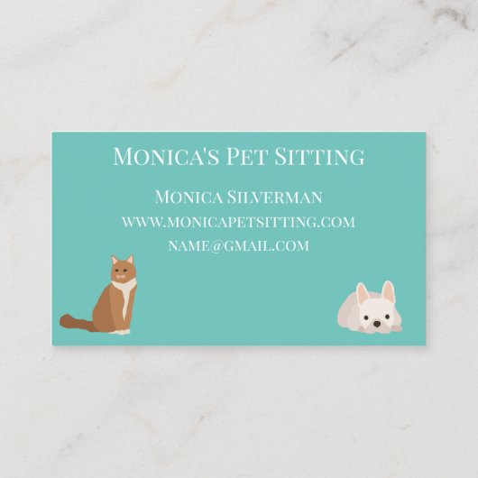 Katzen-Training für Haustiere Visitenkarte (Rückseite)