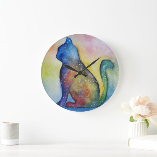 Katzen-Träumer-Uhr Große Wanduhr (Zuhause)