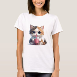 Katzen trinken Boba T - Shirt