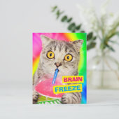 Katzen trinken Slushie Einladungspostkarte (Stehend Vorderseite)