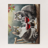 Katzen Trinken Wein Puzzle! Puzzle (Vertikal)