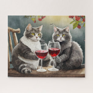 Katzen Trinken Wein Puzzle! Puzzle