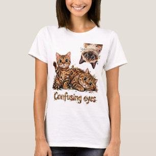 Katzen-Trio in Blüte, Katze ist süß, Lustige Katze T-Shirt