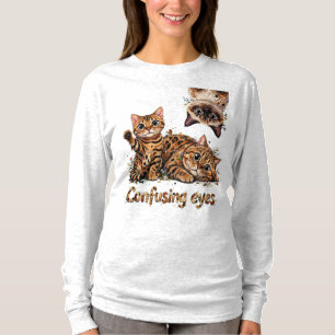 Katzen-Trio in Blüte Katzen Süße Katze starrt 👀 T-Shirt