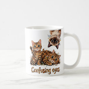 Katzen-Trio in Blüte Katzenaugen Kätzchen Kitty 👁 Kaffeetasse