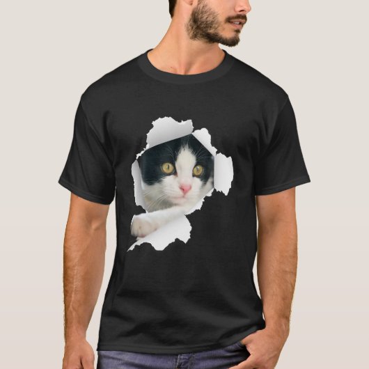 Katzen , Tuxedokatzen, Torntuch, Kätzchen T-Shirt (Vorderseite)