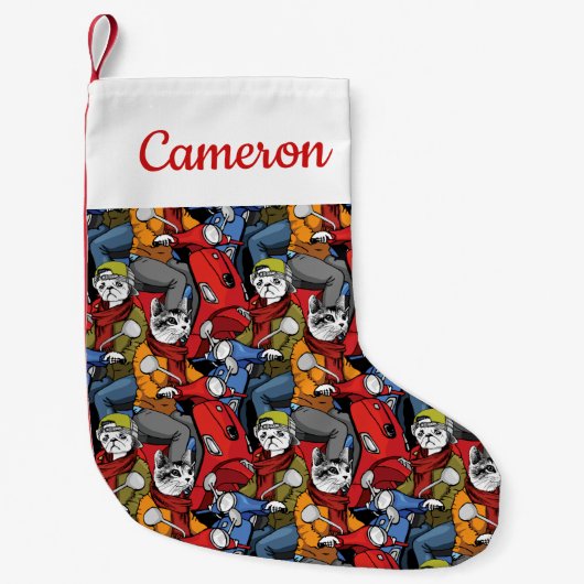 Katzen-u. Hunderoller-Muster | addieren Ihren Kleiner Weihnachtsstrumpf (Vorderseite)