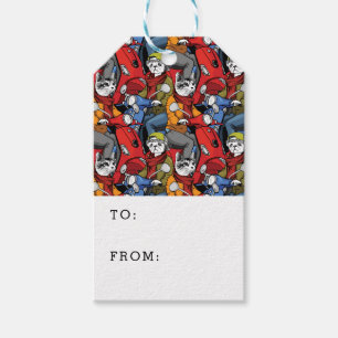 Katzen-u. Hunderoller-Muster   addieren Ihren Text Geschenkanhänger