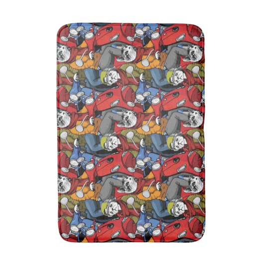 Katzen-u. Hunderoller-Muster Badematte (Vorderseite Vertikal)