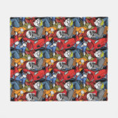 Katzen-u. Hunderoller-Muster Fleecedecke (Vorderseite (Horizontal))