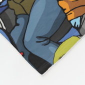 Katzen-u. Hunderoller-Muster Fleecedecke (Ecke)