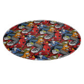 Katzen-u. Hunderoller-Muster Schneidebrett (Ecke)