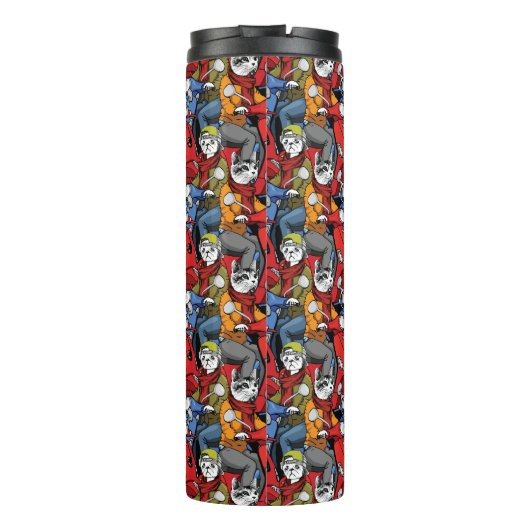 Katzen-u. Hunderoller-Muster Thermosbecher (Rückseite)