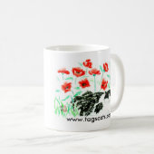 Katzen- u. Mohnblumen-Tasse Kaffeetasse (VorderseiteRechts)