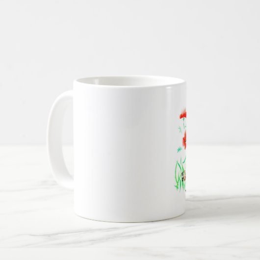 Katzen- u. Mohnblumen-Tasse Kaffeetasse (Vorderseite Links)