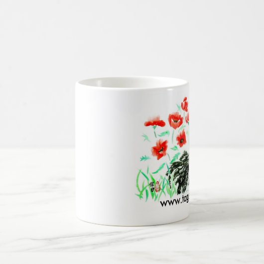 Katzen- u. Mohnblumen-Tasse Kaffeetasse (Mittel)