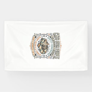 Katzen über Menschen Katze Introvertiert Antisozia Banner
