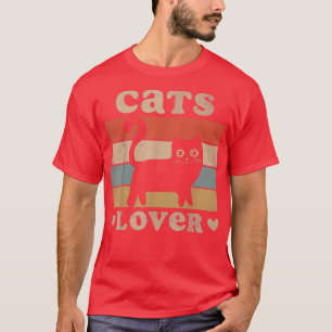 Katzen über Vintage Retro Katze Silhouette gestört T-Shirt