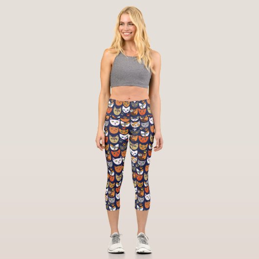Katzen überall capri leggings (Vorderseite)