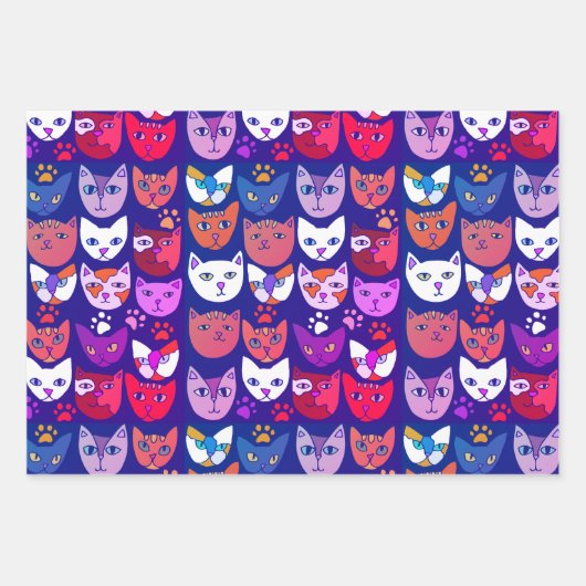 Katzen überall geschenkpapier set (Vorderseite 3)