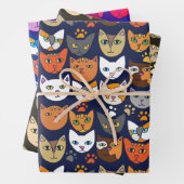 Katzen überall geschenkpapier set (Beispiel)