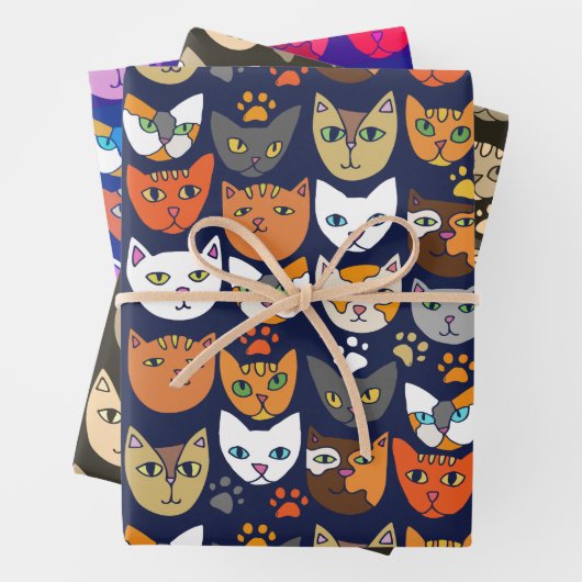 Katzen überall geschenkpapier set (Beispiel)