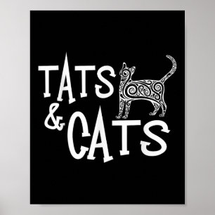 Katzen und Amseln Shirt - Funny für Tattoo und Kat Poster