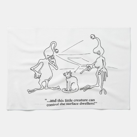 Katzen und Außerirdischen Handtuch (Horizontal)