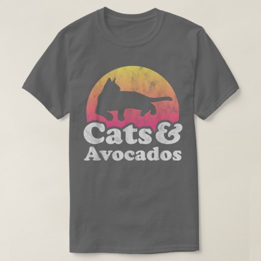 Katzen und Avocados Mens oder Weibchen Katzen und T-Shirt (Design vorne)