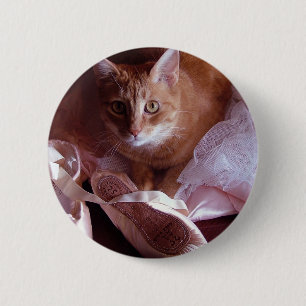 Katzen- und Ballett-Hausschuhe Button