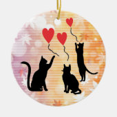 Katzen und Ballons Keramik Ornament (Vorne)