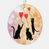 Katzen und Ballons Keramik Ornament (Links)