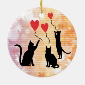 Katzen und Ballons Keramik Ornament (Hinten)