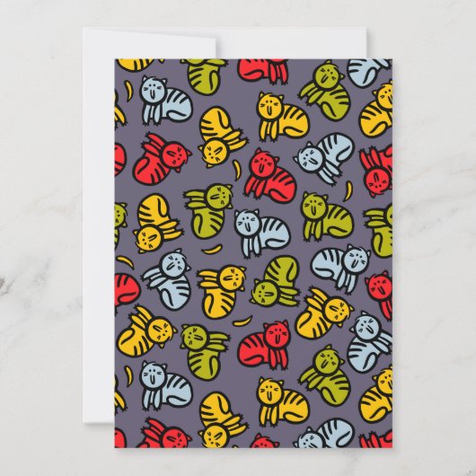 Katzen und Bananen Einladung (Vorderseite)