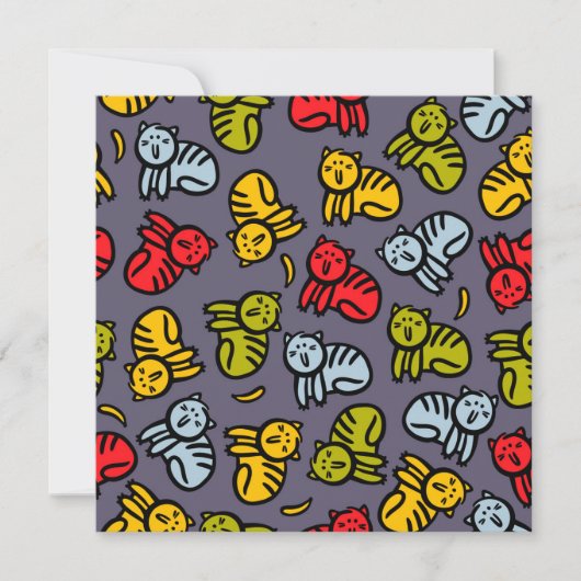 Katzen und Bananen Einladung (Vorderseite)