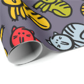 Katzen und Bananen Geschenkpapier (Rolleneckpunkt)