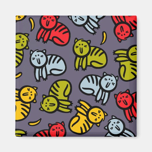 Katzen und Bananen Magnet (Vorne)