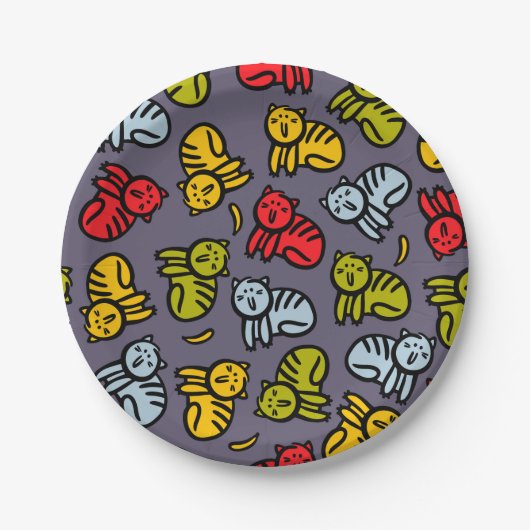 Katzen und Bananen Pappteller (Vorderseite)