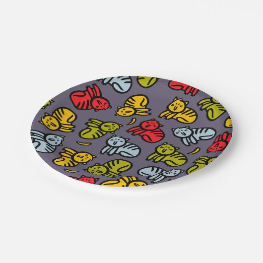 Katzen und Bananen Pappteller (Schrägansicht)