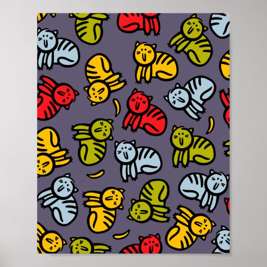 Katzen und Bananen Poster (Vorne)