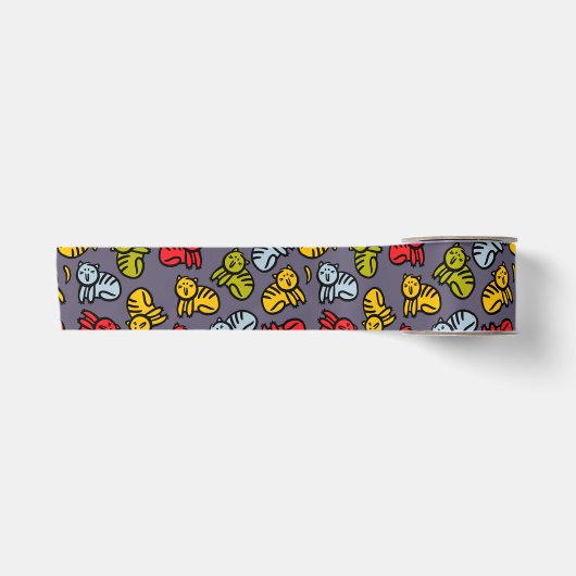 Katzen und Bananen Satinband (Vorderseite)